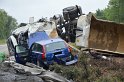 LKW umgestuerzt A 1 Rich Saarbruecken P015